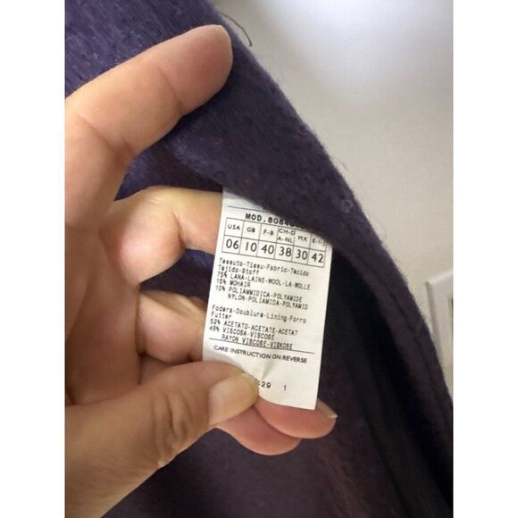 MAX&Co Purple Wool Blend Short Sleeve Coat Womens Size M - Picture 5 of 11